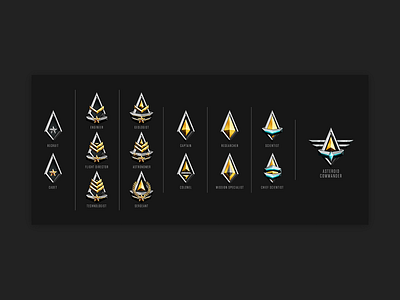 Sci fi Rank Icons game graphic design icons icons pack iconset military rank rank icons sci fi space ui vector