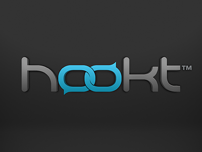 Hookt Logo app blue brand branding identity logo logotype