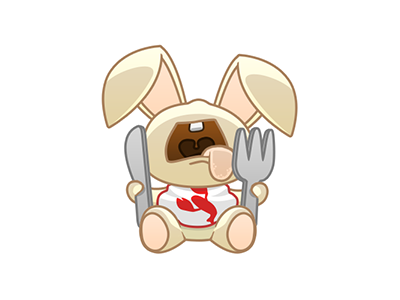 Hungry Bunny is hungry adorable bunny cute hungry illustration sticker