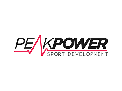 Peak Power Logo brand branding gym heart beat identity logo peak power sports