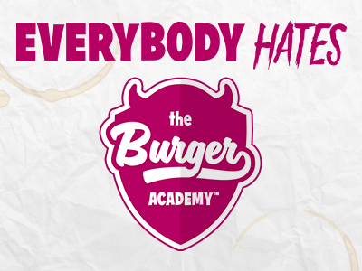 Everybody Hates The Burger Academy branding game graphic design logo logo design restaurant