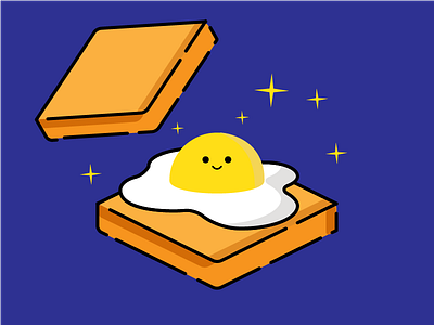 Happy Breakfast bread breakfast design egg face happy icon illustrator smile