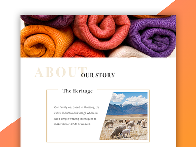 About Page for Cashmere Website - I about design web
