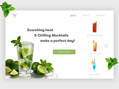 Mocktail Ordering Website design interface mocktail sketch ui website