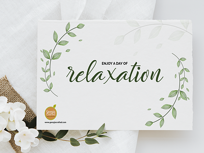 Spa Card advertisement card clean design graphic design leaf minimal peace print ready promotion relaxation salon services spa thank you