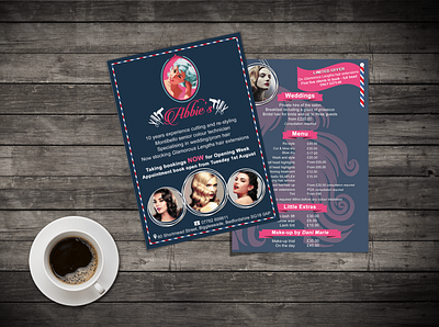 Salon Flyer Design advertisement beauty design graphic design hair styling haircut illustration makeup massage parlour price pricelist print ready promotion salon services