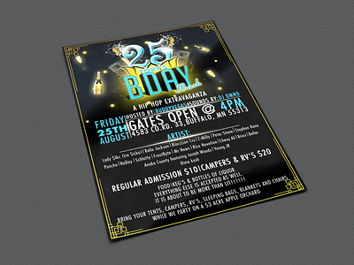 25th Birthday Bash 25 advertisement bash birthday birthday party celebration concert dance design fun get together graphic design illustration music party print ready promotion services toris