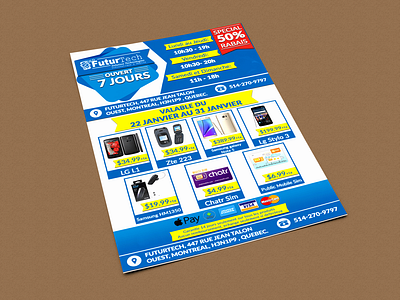 Mobile Store Flyer ad advertisement design flyer graphic design illustration iphone leaflet mobile offers poster print ready promotion services sim store