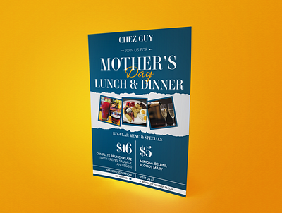 Mother's Day Restaurant Flyer advertisement design dinner discounted flyer graphic design illustration leaflet lunch meal deal mother mothers day offers poster pricelist print ready promotion reataurant services special