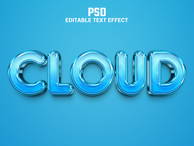 Cloud Editable 3d text effect 3d effect 3d font background blue bold cloud text editable text font style graphic design letter mockup style style text effect typography typography design