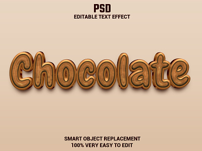 Chocolate 3d style text effect 3d 3d effect 3d style background canty choco chocolate cute design editable text font style glossy graphic style mockup style text effect typography