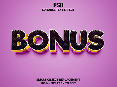 Bonus 3d editable text effect