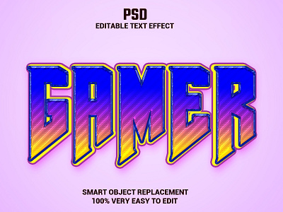 Gamer 3d text effect psd 3d 3d style 3d typography background bold effect font effect gamer gamers layer style letter text effect title type typography word