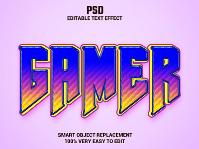 Gamer 3d text effect psd