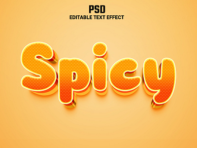 Spicy 3d Editable Text Effect 3d effect 3d text effect bold food text food text effect mockup modren red text effect spicy style template text effect text style effect typography yellow color