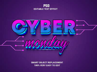 Cyber Monday 3d Editable Text Effect 3d 3d effect 3d text cyber monday deal design event friday graphic design holiday internet market shop symbol