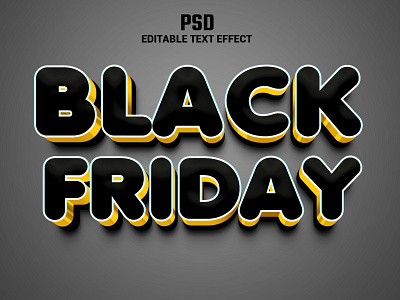 Black Friday text effect 3d 3d font 3d style back effect editable text effect friday graphic design holiday psd text effect