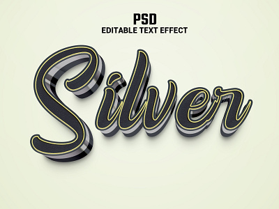 Silver 3d editable text effect 3d effect 3d text black dark editable font style metal silver text effect typography