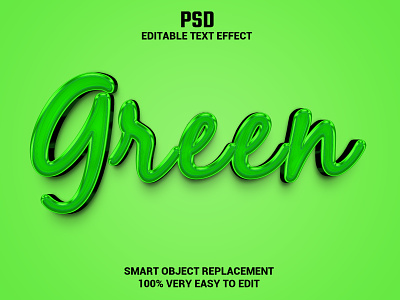 Green Editable text effect 3d 3d effect 3d font clean editable text font effect graphic design green nature psd text effect text style text style effect typo typography