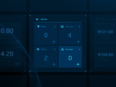 Blue Monday concept dashboard sci fi ui widget