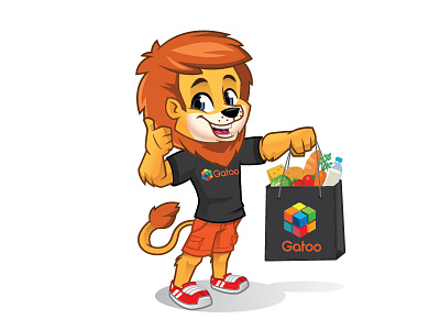 Gatoo mascot project cartoon character lion mascot