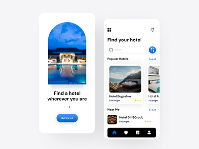 Hotel App graphic design ui
