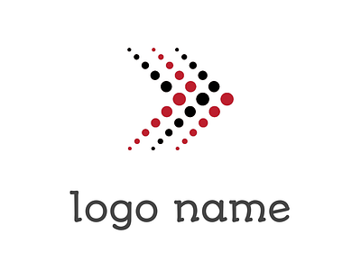 Black and red dot logo design