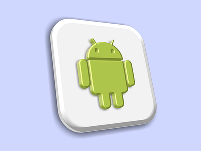 Isometric 3D android icon design