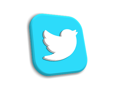 3D isomwtric twitter icon design