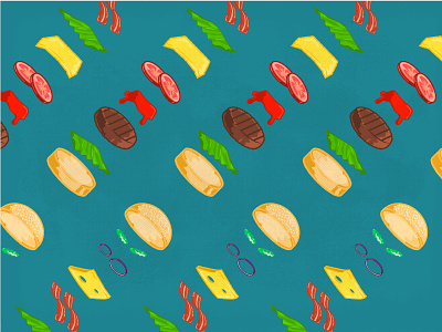 Burger Pattern burger colors food junk food pattern