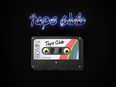 Tape club audiotape illustration oldschool retro skeuomorphic tape texture