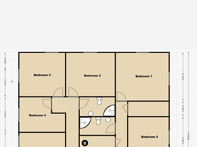 5 Bed Room 2D Floor Plan Design floor plan design house plan