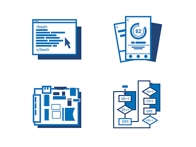 illustrations for tech positions blue illustrations technology web