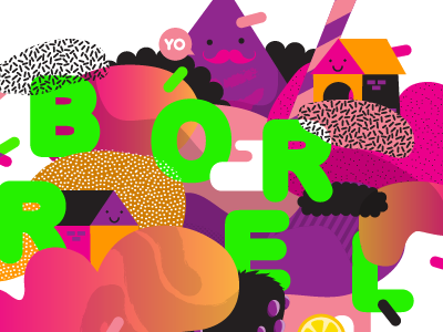 Borrel flyer flyer funky illustration patswerk vector