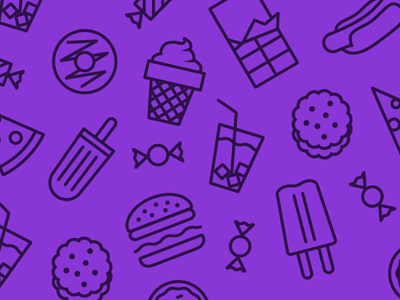 Pattern candy chocolate donut hamburger hotdog ice cream icecream icon icons illustration patswerk pattern
