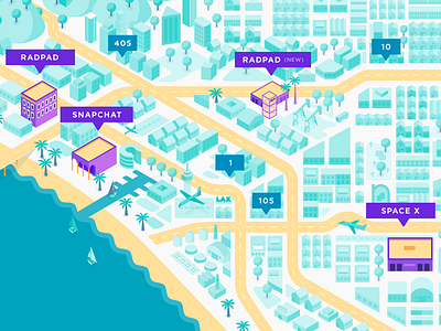 LA city illustration isometric la los angeles map patswerk vector