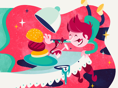 Adobe Creative Jam adobe cartoon character creative jam dream food funky hamburger illustration offf patswerk vector