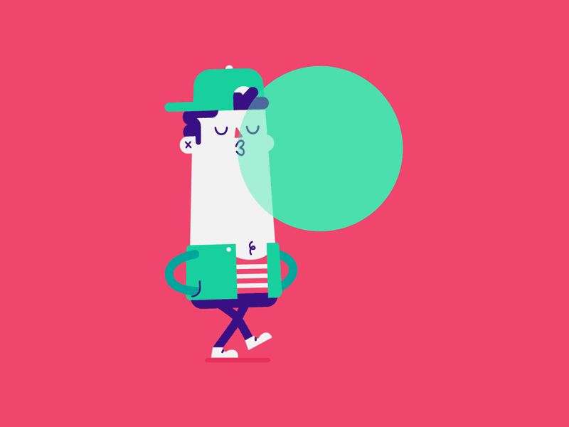 36 Days of Type - P 36 days of type animation bubblegum character cycle gif illustration patswerk typography vector walk walk cycle