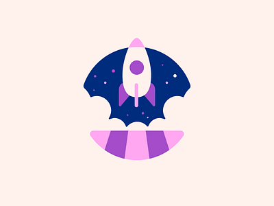 Lift off flat icon illustration launch patswerk rocket simple space stars vector