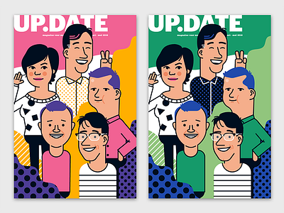 Cover characters cover group illustration magazine patswerk people portrait pose team work vector