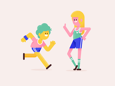 Sports yay basketball character girl illustration kids patswerk run sport vector woman