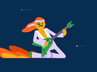 ROCK! animation charachter gif guitar loop patswerk rock rocker rockstar vector