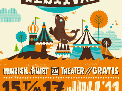 Doorzomer Festival festival illustration patswerk poster typography vector
