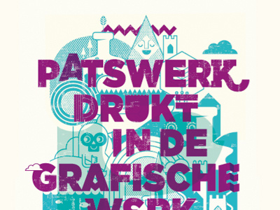 Werkplaats illustration patswerk poster screen silk typography vector