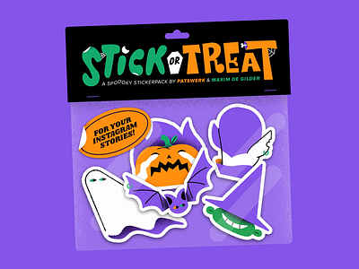 Stick or Treat Stickerpack animation character halloween horror illustration patswerk pumpkin sticker sticker pack stickerpack trick or treat vampire vector
