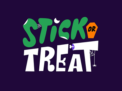 Stick or Treat logo animation branding font frame by frame halloween horror illustration letters logo logotype loop patswerk sticker type typography vector