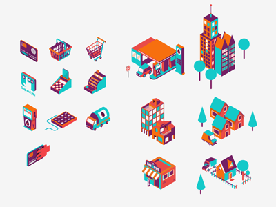 Isometric icons