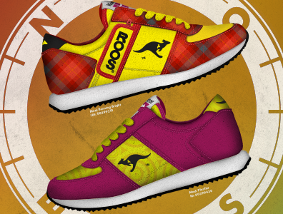 KangaROOS ad advertising cartel poster purple red shoes sport tenis