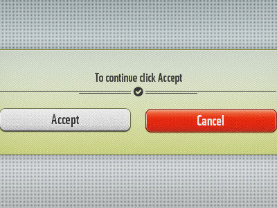 Accept? app button cancel interface web