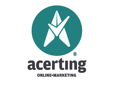 Acerting Online Marketing acept acerting blue green logo marketing type